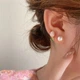 Серьги-гвоздики с эмалевым жемчугом и цветком тюльпана для женщин - изображение 1