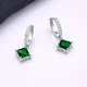 Серебряные серьги Сириус с зеленым камнем - изображение 3
