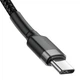 Кабель Baseus Cafule Flash Charging Data Line Cable Type-C to Type-C PD 2.0 QC 3.0 60W 20V 3A 1м (CATKLF-GG1) Black/Grey - зображення 6