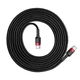 Кабель Baseus Cafule Flash Charging Data Line Cable Type-C to Type-C PD 2.0 QC 3.0 60W 20V 3A 2м (CATKLF-H91) Black/Red - зображення 5