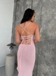 Трикотажное платье макси One size Розовое (1055) - изображение 7
