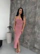 Трикотажное платье макси One size Пудровое (1055) - изображение 4