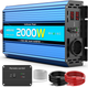 Инвертор 2200W с чистой синусоидой 2000W, преобразователь напряжения 12В - 230В с 2 розетками переменного тока, USB портами - изображение 1