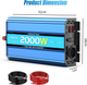 Инвертор 2200W с чистой синусоидой 2000W, преобразователь напряжения 12В - 230В с 2 розетками переменного тока, USB портами - изображение 7