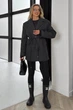 Укорочене Пальто Jadone Fashion Тренд L-XL графіт - зображення 2