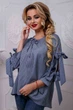 Жіноча сорочка в смужку з принтованої бавовни Seventeen L Синій (2000000099125) - изображение 2