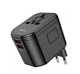 Універсальний зарядний пристрій Hoco AC15 Walker Three-Port PD20W(1C2A) Universal Conversion Charger Black - изображение 1