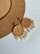 Сережки плетенные из ротанга с ракушками D.Hats коричневого цвета - изображение 5