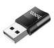 Переходник OTG Hoco UA17 Type-C - USB 2.0 адаптер OTG конвектор для передачи данных мини переходник для мобильных устройств Черный - изображение 3