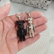 Кулоны парные Мишки Bearbrick чёрный + серебристый на цепочках, подвески для пары унисекс 4 см - изображение 6