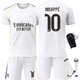 Футбольная форма Real Madrid Mbappe (Мбапе) 10 сезон 2026 с гетрами (размер 34-38) и щитками размер 22 рост 125-130 см белая - изображение 1