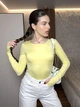Базовый однотонный боди желтого цвета 37117 46/48 - изображение 2