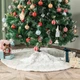 Белая меховая юбка под елку с серебряным узором Christmas Tree Skirt 122 см - изображение 6