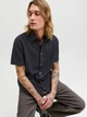 Рубашка хлопковая летняя мужская Jack & Jones 12289160 L Black (5715733954166) - изображение 3