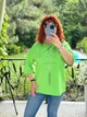 Жіноча футболка подовжена салатовий 56-58 6240/3643 - изображение 3