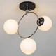 Люстра потолочная Light House SH-20426/3 BK+CR 330*260*460 E27 черная + хром, плафоны белые - изображение 2