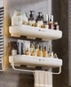Органайзер полиця з вішалкою у ванну TOWEL BAR LY-840 41х12х6 см, пластиковий, з настінним кріпленням без свердління, білий - зображення 6
