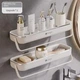 Органайзер полиця з вішалкою у ванну TOWEL BAR LY-840 41х12х6 см, пластиковий, з настінним кріпленням без свердління, білий - зображення 7