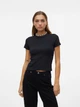 Футболка хлопковая короткая женская Vero Moda 10306894 S Black (5715512215068) - изображение 5