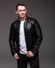 Куртка чоловіча з екошкіри без капюшона на застібці 3XL чорна (4089425s6) - изображение 1