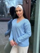 Свитер женский повседневный голубой 42-56 с1524.5070.01 - изображение 2