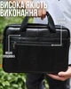 Портфель для ноутбука 38х28х8 / офисная кожаная сумка / вместительный дипломат на работу, черная - изображение 5