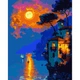 Картина за номерами Santi, 40*50 см., Захід сонця на узбережжі, LED підсвічування, (956650) - зображення 1