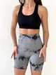 Шорты с пуш ап спортивные женские для фитнеса, бесшовные, Tie-Dye, (светло-серый), S - изображение 8