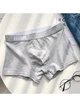 Мужские трусы боксеры хлопковые базовые, нижнее белье, Classic Boxers, (светло-серый), S - изображение 1