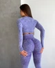 Спортивный костюм для фитнеса женский, комплект - рашгард и лосины с пуш-ап, Wild Acid, (пурпурный), S - изображение 2