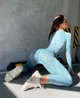 Спортивный костюм для фитнеса женский, комплект - рашгард и лосины с пуш-ап, Wild Acid, (бирюзовый), M - изображение 7