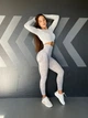 Спортивный костюм для фитнеса женский, комплект - рашгард и лосины с пуш-ап, Wild Acid, (светло-серый), S - изображение 8