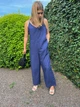Комбінезон Uniqlo LINEN BLEND V NECK CAMISOLE JUMPSUIT розмір XXS темно синій (447079) - зображення 4