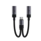 Переходник 2в1 Acefast J14 USB-C x USB-C/USB-C для одновременной зарядки и аудио Black (19449) - изображение 1