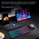 Бездротова Bluetooth Клавіатура з Мишкою на Акумуляторі Ультратонка з RGB Підсвічуванням Українська Розкладка Портативний Переносний Комплект для Android IOS Windows MacOS Чорна - зображення 2