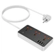 Сетевой удлинитель Hoco AC8A 1.5м 2500Вт 3USB Type-C черный - изображение 3