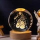 Шар акриловый светящийся Снеговики 6см с подсветкой на подставке - изображение 1
