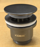 Донный клапан для раковины Koer PW-11-07 1 1/4'' универсальный (с/без перл) СLICK-СLACK (Цвет графит) - изображение 7