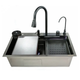 Мийка багатофункціональна Zerix ZH7546-SET-06 Micro Decor Graphite з вбудованим змішувачем з нерж.сталі (ZM5587) - изображение 1