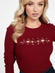 Свитер женский Guess Sheena Lace-Up XS красный (7621701137234) - изображение 4