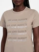 Жіноча футболка Guess (7620837164824) Halie Crewneck Rhinestone L бежева - зображення 3