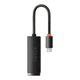 Зовнішня мережева карта Type-C на RJ45 LAN Baseus Lite Series Ethernet Adapter (1000Mbps, 15 см). Black - зображення 4
