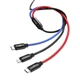 Кабель Baseus Three Primary Colors 3-in-1 USB to Lightning + Micro-USB + USB-C 3.5A 1.2m Black (CAMLT-BSY01) - зображення 3