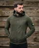 Флисовая кофта Stone Island ПП8056 зеленая Polar с капюшоном прессованный флис XL - изображение 2