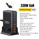 Зарядний пристрій Essager 320W GaN Multi-function Charger PD+QC3.0 Black EU (EZC320W-QJB0G-Z) - зображення 2