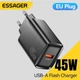 Зарядний пристрій Essager 45W USB A Charger Charger PD+QC3.0 Black EU (E45WB) - зображення 1