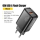 Зарядний пристрій Essager 45W USB A Charger Charger PD+QC3.0 Black EU (E45WB) - зображення 2