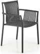 Krzesło do kuchni Halmar K492 plecione z podłokietnikami Czarne (5905248125889) - obraz 11