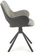 Стілець для кухні та вітальні Halmar K494 обертальний Попелястий/Чорний (5905248125933) - зображення 12