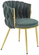Стілець для кухні та вітальні Halmar K517 зі золотим каркасом Темно-зелений (5905248126350) - зображення 1